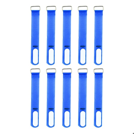 Grizzly Supply Cinch Strap, 5 in L, 0.75 in W, Hook and Loop Closure, Reusable, Blue, 10PK GS-HLCS5-Blue