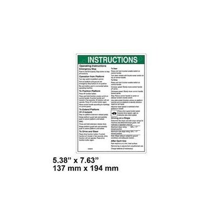 Genie REPLACEMENT OPERATING INSTPLATGR 1256915