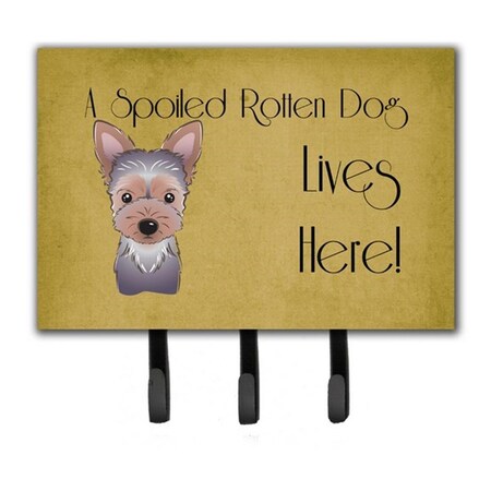 Carolines Treasures Yorkie Puppy Spoiled Dog Lives Here Leash and Key Holder BB1480TH68