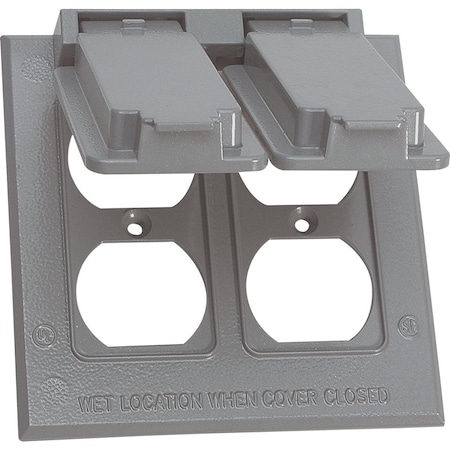 Southwire Dual Gang Gray Vertical Weatherproof Duplex Cover WCV2DUP-UPC