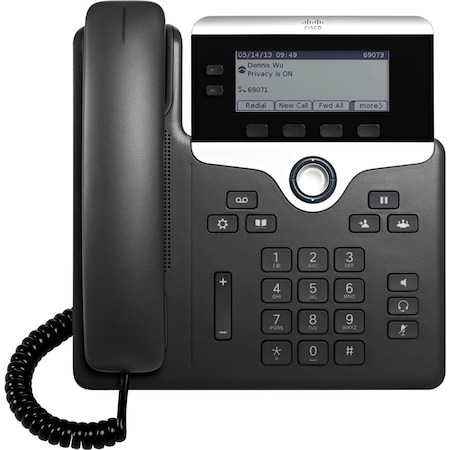 Cisco 7821 IP Phone - Corded - 3 Multiple Conferencing - Wall Mountable - Black CP-7821-3PCC-K9=