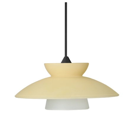 Besa Lighting Besa Trilo 7 Pendant, Champagne, Black Finish, 1x 5W LED 1XT-271897-LED-BK
