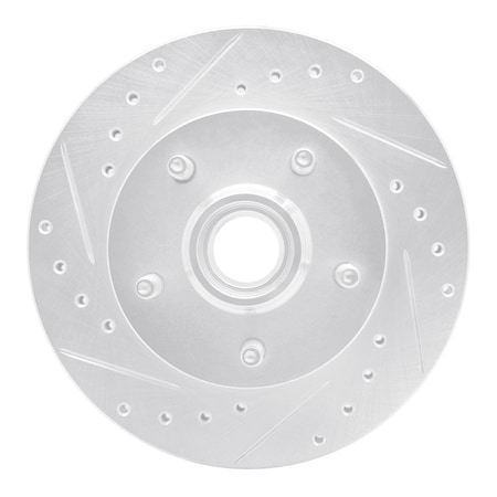 Dynamic Friction Co DFC Brake Rotor - Drilled and Slotted - Silver 631-54165L