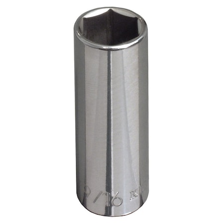 Klein Tools 3/8" Drive, 7/16" SAE Socket, 6 Points, 3/8-Inch Drive -Deep 6-Point Socket 65711