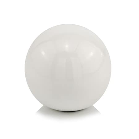 Homeroots 4" White Aluminum Decorative Orb Tabletop Sculpture 373766