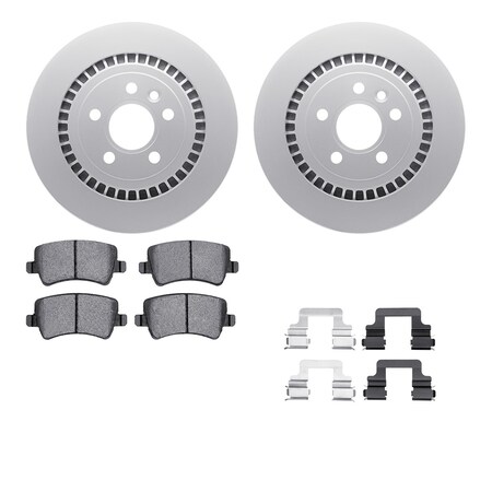 Dynamic Friction Co DFC GEOSPEC Coated Rotors with 5000 Brake Pads - Ceramic and Hardware 4512-27120