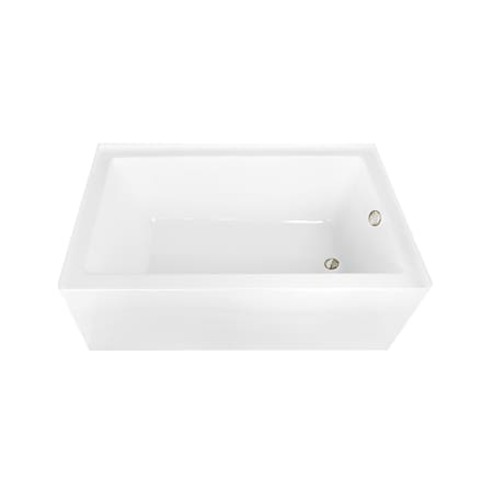 Kingston Brass 60-Inch Acrylic Rectangular 3-Wall Alcove Tub Combo w/ Waste and Overflow Drain, Right Hand Drain CVTAP603622R6