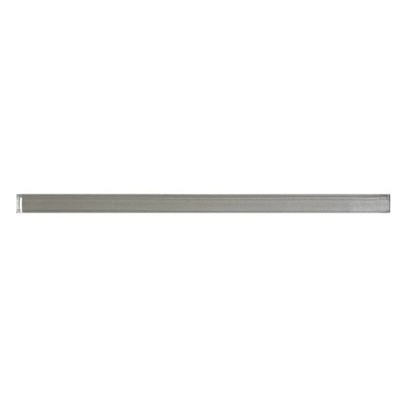 Apollo Tile Light Gray 0.6 in x 12 in Glass Glossy Pencil Liner Tile Trim 0.5 sqft/case, 10PK APLICL88P17A