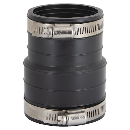 Prosource Coupling, 2 in, Socket to Pipe, PVC, Black KJ-014