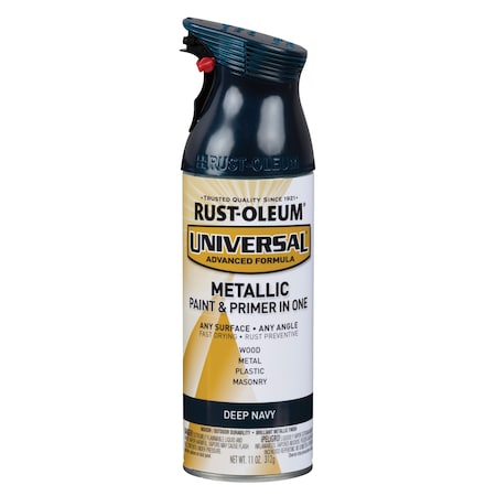 Rust-Oleum Spray Paint, Metallic Deep Navy, Metallic, Solvent, 11 oz 331281