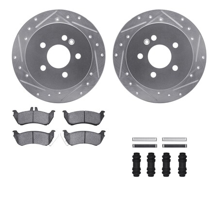 Dynamic Friction Co DFC Rotors-Drilled & Slotted-Silver w/ EURO 5000 Ceramic Brake Pads Incl Hdw 7612-63078