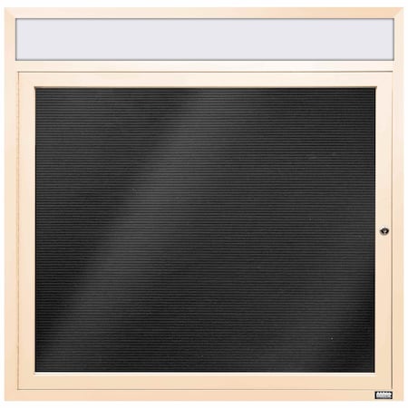 Aarco Enclosed Letter Board Directory w/ Powder Coated Ivory Aluminum Frame and Header, 36''Hx36''W, 1 Door ADC3636HIV