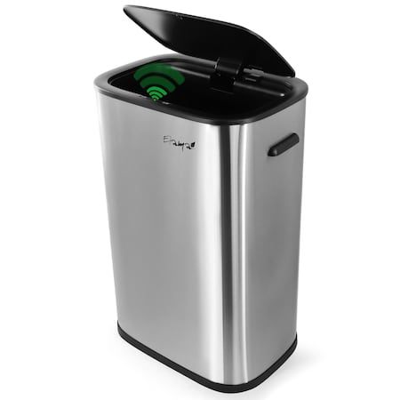 Elama 14.5 Gallon Automatic Sensor Hands Free Trash Can in Matte Silver ELM-UH8-55L