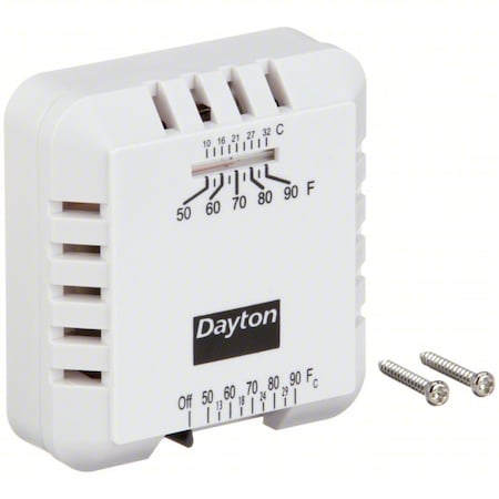 Dayton Low Voltage Thermostat, Hardwired, 24VAC 4PU51