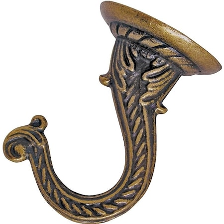 Landscapers Select Ceiling Hook, 2.5 in L, Zinc Alloy, Antique Brass, Wall Mount Mounting GB0073L