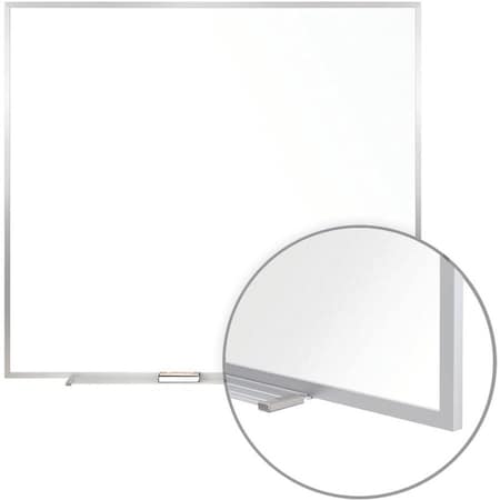 Ghent Dry Erase Board, Plastic, 48 5/8 in, 48 5/8 in, Aluminum Frame, White, Gloss M2-44-4