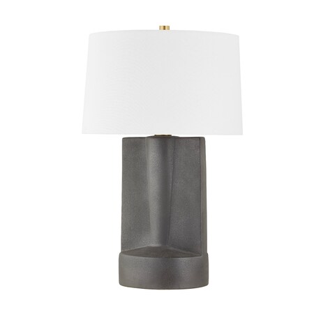 Hudson Valley Lighting Wilson 1 Light Table Lamp 18 In. Aged Brass/Ceramic Texture Dark Grey L1688-AGB/CTG