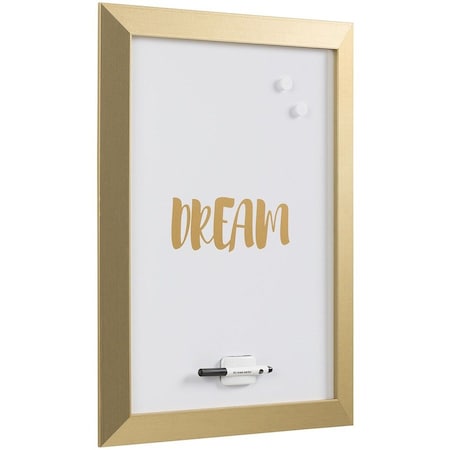 Mastervision Magnetic Dry-Erase, "Dream" Quote, Gold Metallic Frame, 18" X 24" MM04443612