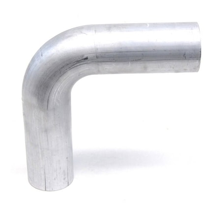 Hps Performance 3-1/2 in OD x 3-1/2 in CLR, 90 Degree Aluminum Elbow Tubing, Mill Finish AT90-350-CLR-35
