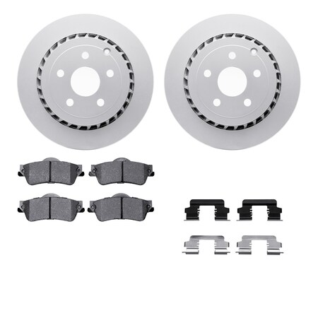 Dynamic Friction Co DFC GEOSPEC Coated Rotors with 5000 Brake Pads - Ceramic and Hardware 4512-52033