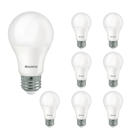 Bulbrite LED Filament 9 W Dimmable A19 Light Bulbs with Frost Finish and E26 Base - 4000K, 800Lumens, 8PK 862719