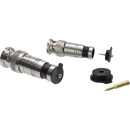 Triplett Coaxial Connector, BNC Male, Silver, PK10 302-00CSTP