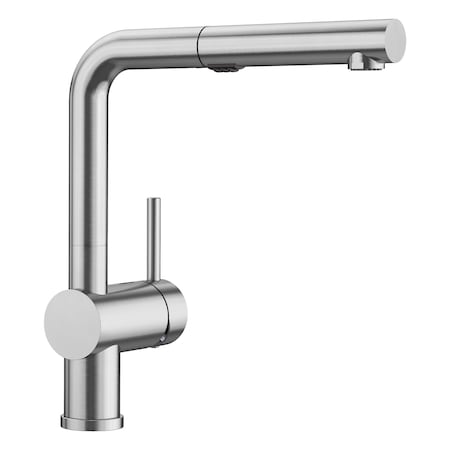 Blanco Linus Low Arc Pull-Out Dual-Spray Kitchen Faucet - PVD Steel 526366
