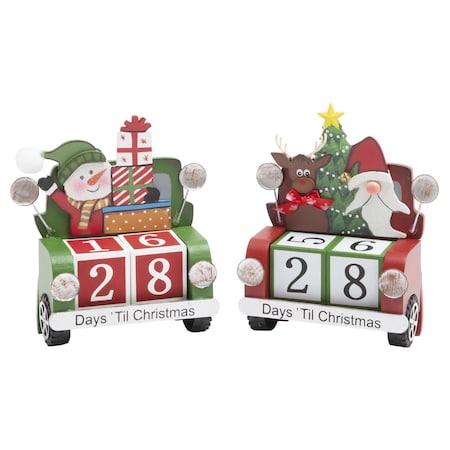 Gerson Multicolored Christmas Countdown Calendar Table Decor 6 in. 2733620