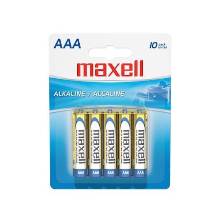 Maxell LR03 AAA ALKALINE 10PK HANGING CARD, 10PK 723810