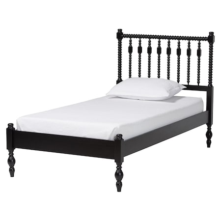 Baxton Studio Callison Spindle Platform Bed, Black, Twin 271-14730-ZORO