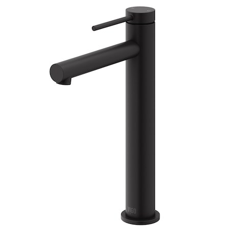 Vigo Jewel Single-Hole Single Handle Bathroom Vessel Faucet in Matte Black VG03037MB