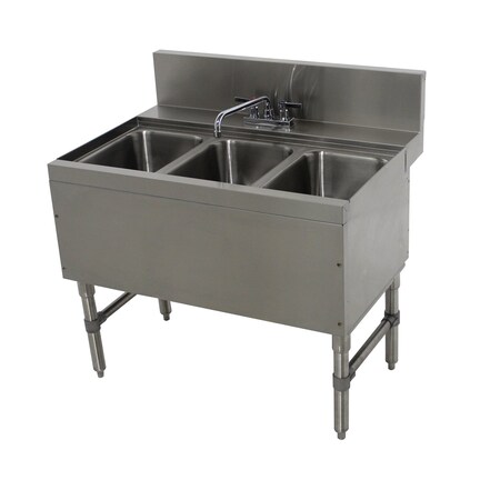 Advance Tabco Prestige Underbar Sink Unit 3-compartment 36 in.W x 25 in.D x 36 in.H PRB-24-33C