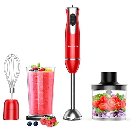 Galanz 2 Speed Multi-Function Retro Immersion Hand Blender in Hot Rod Red GLHBRDRE026