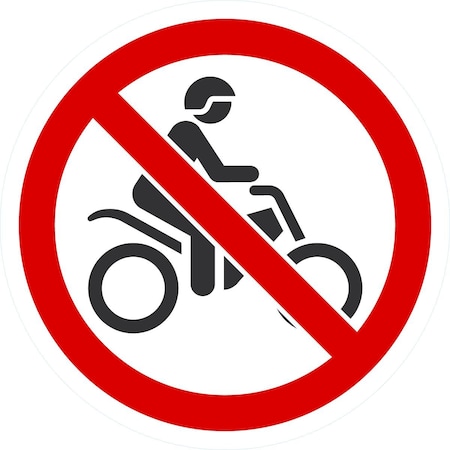 Lyle ISO No Motorbikes Symbol, 6x6, Non-Reflective, White G-16951-ND_6x6