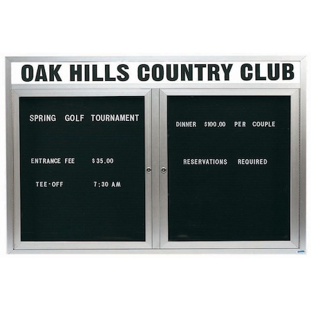 Aarco Outdoor Enclosed Directory w/ Al Frame Header, Clear Satin Anodized Finish, 48''Hx72''W OADC4872H