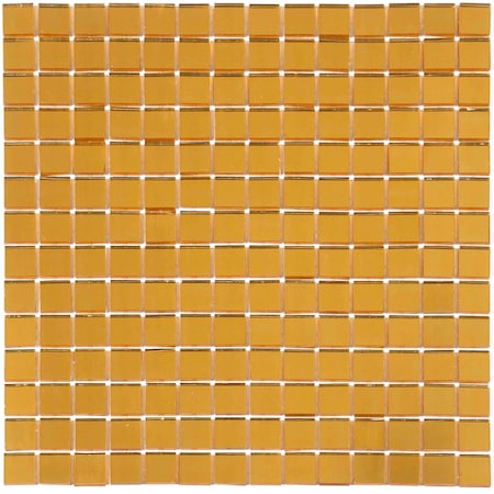 Apollo Tile Altin 12 in. x 12 in. Glossy Amber Gold Glass Mosaic Wall and Floor Tile 20 sq. ft./case, 20PK APLFG018820YA