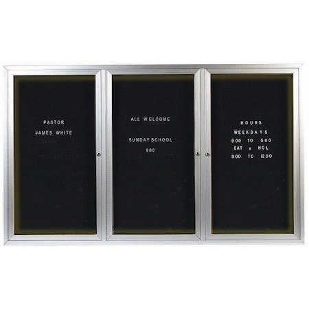 Aarco Illuminated Outdoor Enclosed Directory w/ Al Frame, Clear Satin Anodized Finish, 48''Hx72''W OADC4872-3I