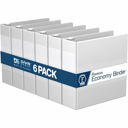 Davis Group Premium Economy, Round Ring, Binder, (White, 3"), PK6 2314-00-06