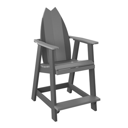 Polybird SURFBOARD BALCONY CHAIR - TAIL.        LIGHT GRAY AND CHARCOAL POLYBIRD P82