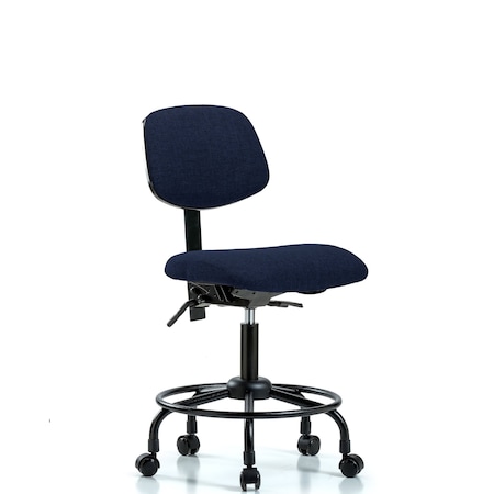Blue Ridge Ergonomics Desk Chair Desk Chair, Fabric, RT Tilt Casters, Nav, No Arms, 21" to 26" Height, Fabric, Dark Blue BR-FDHCH-RT-T1-A0-RC-F45