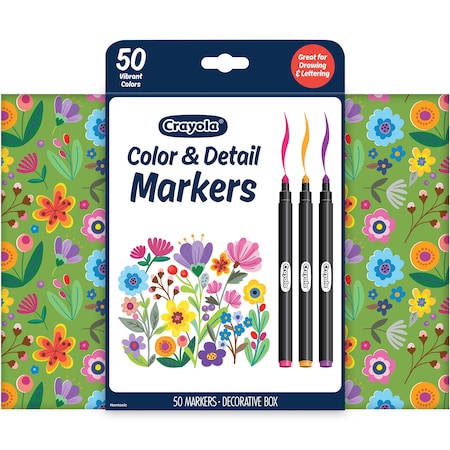 Crayola Color & Detail Markers, 50 Colors 58-6751