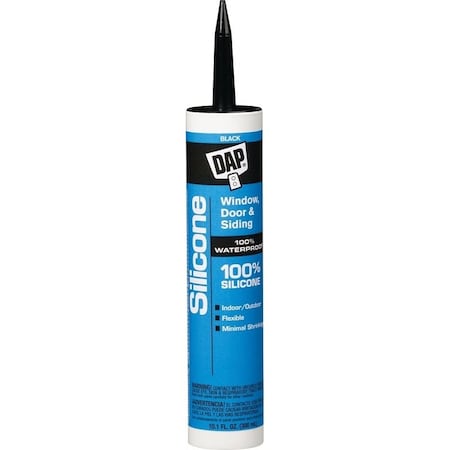 Dap Window and Door Sealant, Black, -40 to 400 deg F, 10.1 fl-oz Cartridge 08642