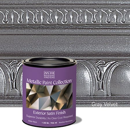 Metallic Paint Collection Qt Modern Masters Gray Velvet Exterior Water-Based Decorative Metallic Paint, Satin Finish 337161