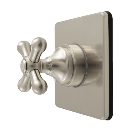 Kingston Brass Single-Handle Six-Way Diverter Valve with Square Trim Kit, Brushed Nickel KS4048AX