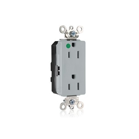 Leviton Modular Duplex Decora Receptacle, 15 Amp, 125 Volt M1626-ILG