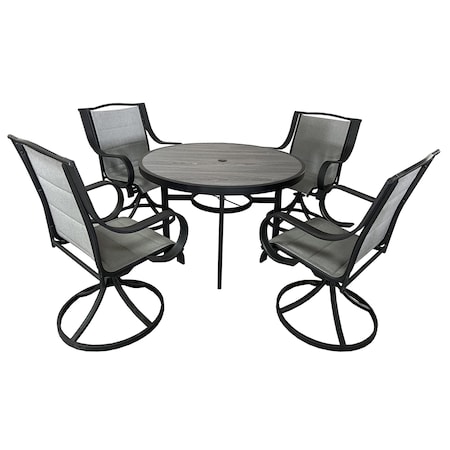 Deko Living Outdoor Patio Dining Table and Swivel Chairs Set, Seats 4 COP30705