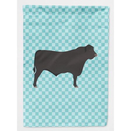 Carolines Treasures Black Angus Cow Blue Check Flag Canvas House BB8002CHF