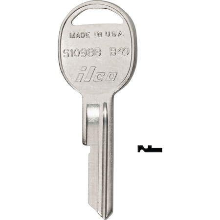Ilco GM Nickel Plated Automotive Key B45 / S1098H, 10PK IAL3481800B