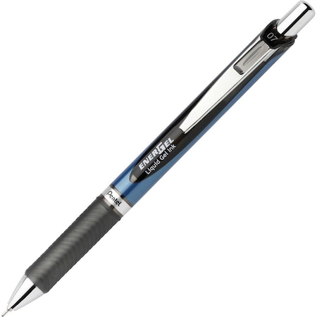 Pentel ENERGEL RTX RETRACTABLE GEL PEN, MEDIUM 0.7 MM, BLACK INK, BLACK/GRAY BARREL BLN77A