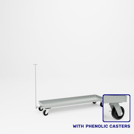 Pucel Steel Dolly with Removable Handle, 18 in W x 60 in D, Gray 18-D-60-P